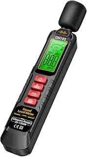 Sound Decibel Meter, Backlit LCD Screen Noise Monitor, A-Weighted Range 30-130dB Data Hold Frequency Digital Device For Industrial Construction
