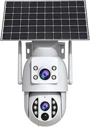 [JOOAN] Solar Security Cameras Wireless Outdoor, 2K Dual Lens WiFi Camera 360° View Battery Powered Outdoor Camera AI Human Detection Alert WiFi Home Security with Spotlight Color Night Vision