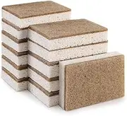 Eco-Friendly Natural Sponges for Dishes 12 Pack - Biodegradable Kitchen Sponge with Compostable Coconut Scrubber
