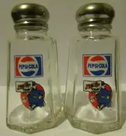 Charming Set Of 2 Pepsi Cola Square / Cop Salt and Pepper Shakers