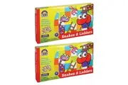 2PK Crown Snakes & Ladders Board Family Fun Traditional Game Kids Child 5y+ Toy