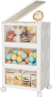 CTSNSLH 24Qt Plastic Collapsible Storage Containers With Lids for Closet Organiz