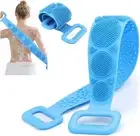 Silicone Bath Towel Back Brush Scrubber Exfoliating Scrub Body Wash Dual Side US