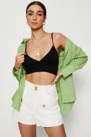 Black Bralette Top Seamless - Size M/L, Women's Bralette