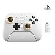 WeChip 8BitDo Ultimate 2 Wireless Controller for Windows & Android, Gaming Controller with TMR Joysticks, Switchable Hall Effect/Tactile Triggers, RGB Fire Ring, 8Speed Wireless Tech, Black White