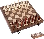 Magnetic Chess Set - Chess and Checkers Board Game | Handmade Game Board Interior, Intellectual Multifunctional Classic Strategic Game for Travel Kids Adults Outdoor Indoor Beginners Party