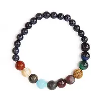 [IBOWZ] Crystal Bracelet Bead Bracelets Chakra Bracelets for Women, 7 Chakra Universe Galaxy Guardian Star Solar System Planet Bangle Play Energy Yoga Unlimited Charm Jewelry Semi-Precious Bracelet