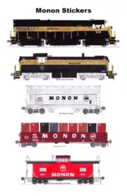 Monon Local Freight Train 5 individual Stickers Andy Fletcher