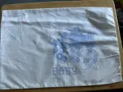 Baby Pillow Case Stamped Cross stitch Angel And Flowers 17.5”x12” Unfinished