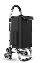 FSNEODYV Shopping Trolley， Foldable Grocery Cart with Aluminum Frame Large Capacity and 6 Wheels 50Kg Weight Capacity Ideal