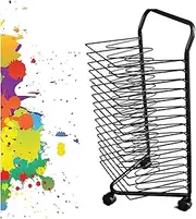 Drying Rack,16-Layer Children's Art Drying Rack,Drying Drawing Paper Storage Rack,Movable,Space-Saving,for Creative Studios,Classrooms(55x44x85.5cm)