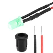 5Set DC 12V 5mm Pre Wired LED with Holder, Round Top clear Lens, 8mm Panel Mount