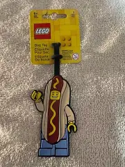Lego Stationery 2X4 Silicone Luggage Tag HOT DOG MUSTARD Bag Tag Lego Brick NWT