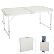 Portable Folding Camping Table Adjustable Height For Indoor Outdoor Picnic BBQ