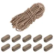 10.94 Yards Blinds Bead Chain Cord with 20Pcs Connectors for Bead Blinds Brown