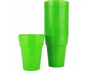 Lime Plastic Reusable Cups 285ml (Pack of 20)