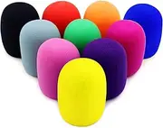 10 Pack Microphone Covers for Mic, Washable Microphone Wind Cover, Handheld microphone foam covers Black, Microphone Filter Cover for KTV Stage Device Performance（10 Colors）