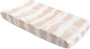 Crane Baby Stretchy Changing Pad Cover, Breathable Changing Pad Cover for Boys and Girls, Pink Tie-Dye, 16”w x 32”h, Pink/White