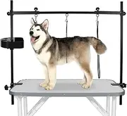 LEIBOU H-Shape Pet Grooming Table Arm with Tool Holder Noose and Clamp for Dogs and Cats Heavy Duty Aluminum Alloy Frame with 35.4” Adjustable Height and 36.2” ~ 50” Adjustable Width