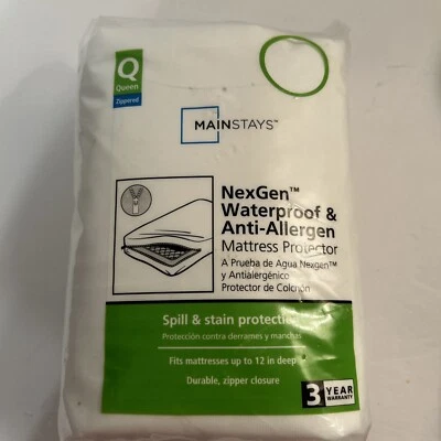 Mainstays Nexgen Waterproof & Anti Allergen Matress Protector Size Queen