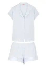 Eberjey Malou Lace-trimmed Stretch-jersey Pyjama set - Blue - L L