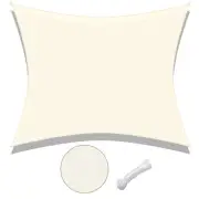 Sun Shade Sail 20x16Ft UV Block Rectangle Canopy Outdoor Patio Pool Rice White