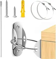 3 Packs Furniture Wall Anchor，Metal Furniture Straps ，for Baby Proofing Pet Protecting Securing Cabinet Bookshelf Dresser Suit