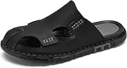 [GSOHINO] Mens Sandals Indoor and Outdoor Beach Casual Closed Toe Water Sandals Slip On Waterproof Athletic Handmade Slippers Soft