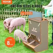 Hog Feeder 3.7 Bushel Metal Double Door Pig Feeder Feeding up to 8 Hogs