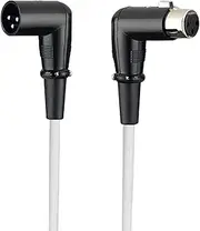Dual Right Angle XLR Cable, tunghey Right Angle XLR Male to Female 3 Pin Mic Cord for Powered Speakers Audio Interface Professional Pro Audio Performance Camcorders DSLR Video Camera and More (0.3m)