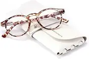 HATONGCR Square Frame Blue Light Blocking Reading Glasses for Women Leopard Print 3.0 R1103