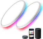 2Pcs RGB Smart Ceiling Light, Super Slim LED Flush Mount Ceiling, Wifi Compatibl