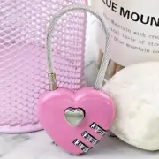 Pinlk Mini Heart-Shaped Combination Padlock Metal No Assembly Uncharged Battery