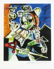 Pablo PICASSO Cavalier With Pipe Signed Giclee Print 20 x 13