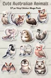 27 Pcs Mega Pack Cute Australian Aussie Animals Marsupials Stickers