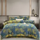 Bedding Set 4pcs 100% Cotton Gauze Jacquard Duvet Cover Flat Sheet 2 Pillowcases