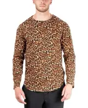 Natori Men's Modal/Cotton Kaede Leopard-Print Raglan Shirt Leopard-Large