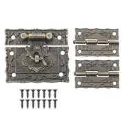 Antique Bronze Furniture Decorative Hardware Rectangle Right Hook Hasp Latch