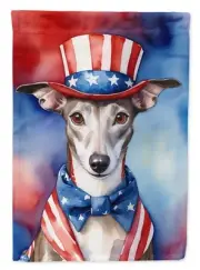 Whippet Patriotic American House Flag Large Porch Sleeve Pole Decorative