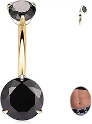 [FUNLMO] 14G Titanium Belly Button Rings Belly Navel Ring Internally Threaded Belly Button Jewelry Navel Jewelry Navel Belly Piercing Jewelry