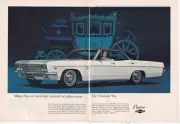 vintage 2 page 1960s magazine print ad Caprice CHEVROLET cars garage man cave