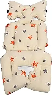 Baby Seat Cushion for Stroller and High Chair, Comfortable Cotton Insert for Infant Toddler, Warm and Secure Seat Support for Baby Carriage, Car (Beige Pentagram)