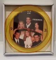 Friends Gold 7" Novelty Wall/Desk Clock Brand New Matthew Perry,Jennifer Aniston