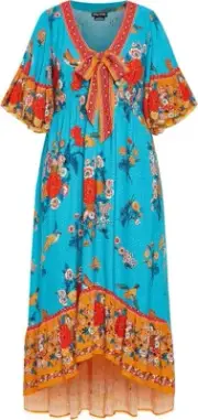 City Chic Venice Boho Bohemian Plus Size Dress, Jade, Size 18 NEW with Tags