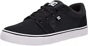 [DC] Men's Anvil Casual Skate Shoe, Black/White/Black, 12