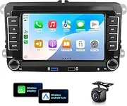 2G+64G Android Car Stereo with Wireless Apple CarPlay Android Auto for VW Passat Jetta Golf TOURAN SEAT, Podofo 7" HD Touchscreen Bluetooth Radio with Two USB GPS WiFi HiFi Audio SWC Backup Camera