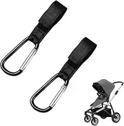 2 Pcs Pram Hook Clips, Leather Style Pushchair Hooks