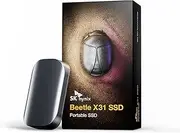 SK Hynix Beetle X31 2TB External SSD with DRAM - up to 1050MB/s, USB C 3.2 Gen2, External Solid State Drive for PC/Mac/Tablet/Android/Gaming Consoles (Dark Grey)