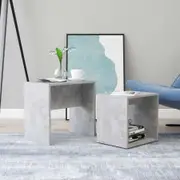 Coffee Table Set Concrete Grey 48x30x45 cm Chipboard