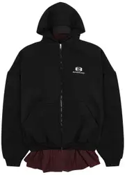 Balenciaga Layered Hooded Cotton-blend Sweatshirt - Black - 3 (UK40 / L) 3 (UK40 / L)